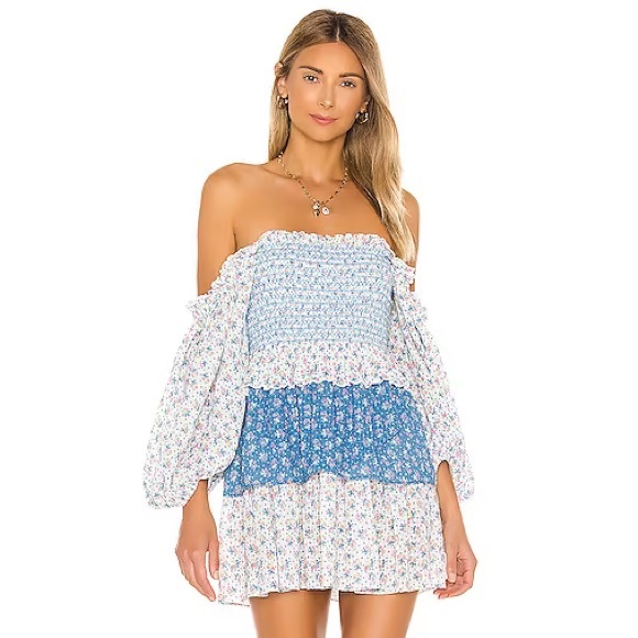 LoveShackFancy Dresses & Skirts - NWT LoveShackFancy Shaw Dress in Vista Blue Size P